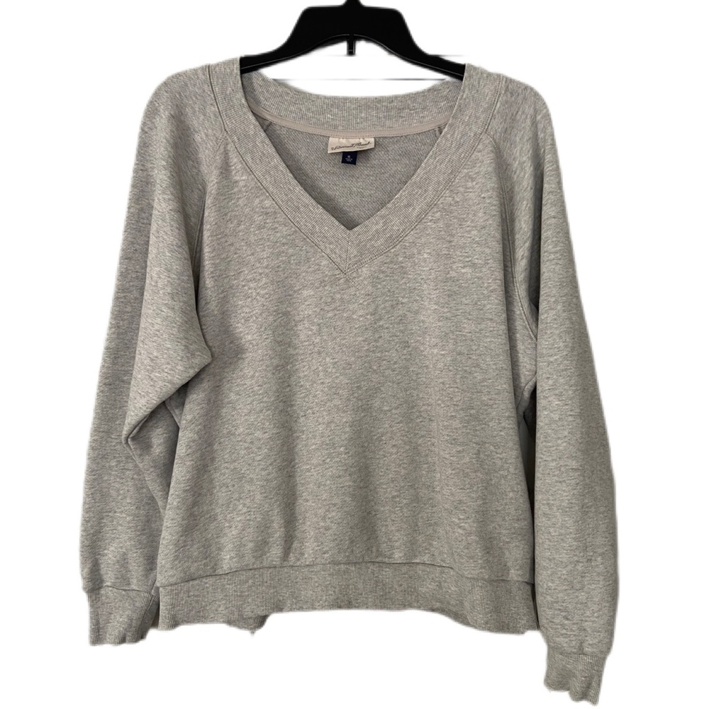 Universal Thread Heather Gray V-Neck Sweatshirt C… - image 2